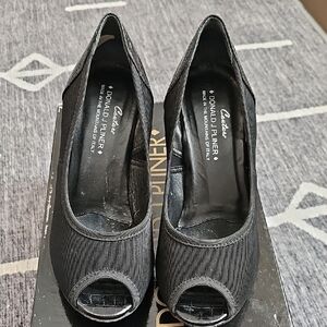 Donald J. Pliner Black Peep Toe Women's Shoes